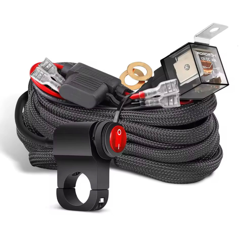 Cableado con interruptor y relé para barra LED 12V/24V 120W