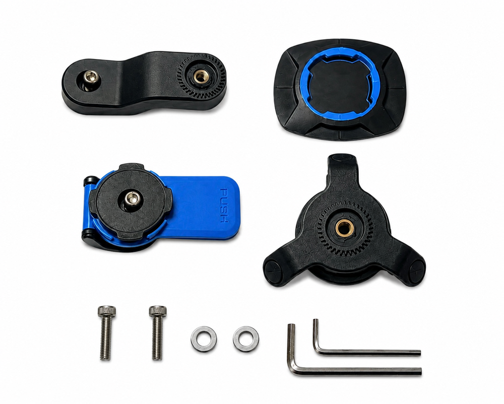 Pack Quad Lock completo: antivibración, extensor, palanca, adhesivo y tornillería