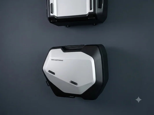 Soporte de pared para maletas Vario BMW R 1300 GS instalado en pared